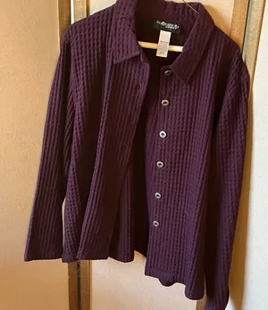 FINAL MARKDOWN Sag Harbor Sport Textured Plum unlined jacket large thumbnail 1