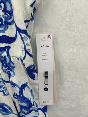Aqua White Dress with Blue Floral Print 1163 thumbnail 4