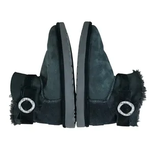 UGG Karlie Brooch Suede Bootie With Swarovski Crystals Sz 8 Black Feminine Comfy thumbnail 5