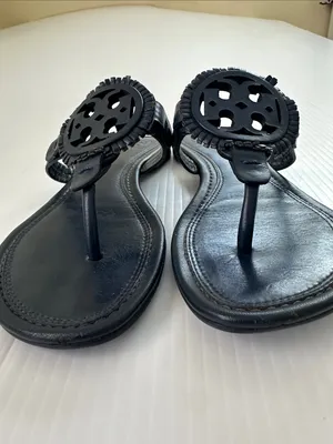 Tory Burch Navy Miller Fringe Sandals Navy, 6.5 thumbnail 10
