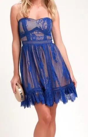 Lulu's Ryse the Label Lace Strapless Mini Dress thumbnail 1