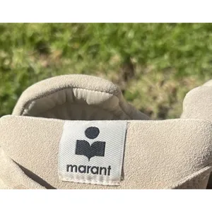 ISABEL MARANT Women’s Balskee High-Top Leather Wedge Sneakers Beige Suede EU 38 thumbnail 2