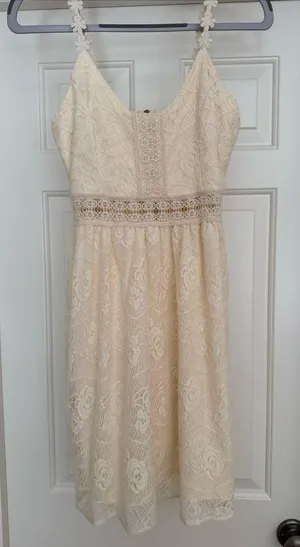 Altar’d State cream Lace Overlay sundress Dress Small thumbnail 1