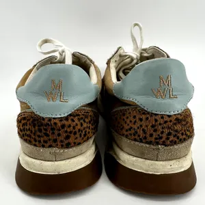 Madewell Kickoff Trainers Calf Hair Nubuck Leather Lace Up Spot Dot Tan W8 M6.5 thumbnail 5