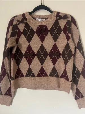 Forward Young Contemporary Beige Argyle Bow thumbnail 1