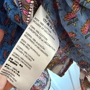 Cleobella Magdalena Lotus Blue Floral Mini Dress Sz S thumbnail 4