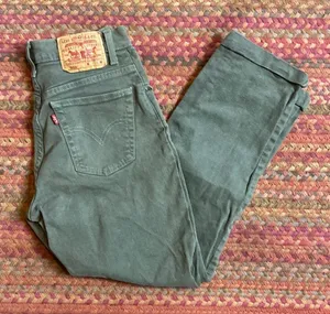 Levis 550 Army Green Ripped Knee Denim Pants thumbnail 1