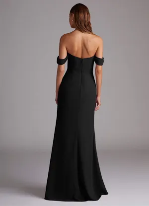 ✨Azazie Black A-Line Off the Shoulder Chiffon Convertible Sz A2 Dress✨ thumbnail 7
