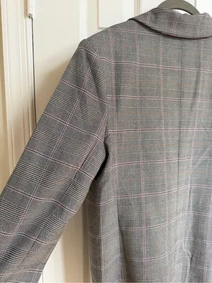 WAYF NWT Gray Plaid Oversized Blazer Pink Windowpane M thumbnail 7