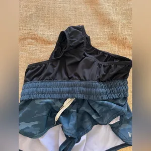Vuori Blue Camo Athletic Shorts Elastic Waistband running activewear tennis SM thumbnail 12