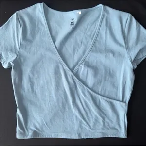 PacSun NWOT! - Me to We - Faux Wrap Top - Light Blue, Medium thumbnail 1