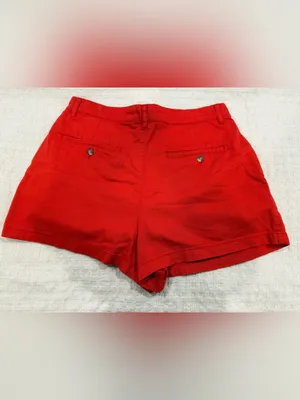 Free People Red High-Waist Pleated Shorts thumbnail 5