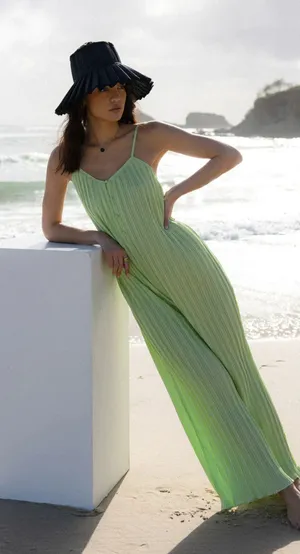 RUE STIIC Ida‎ Pleated Jumpsuit Patina Green NWT Sz XS thumbnail 1