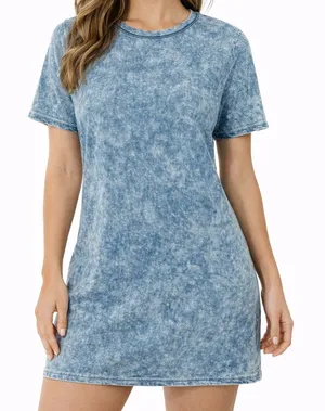 Ali & Kris Acid Wash Denim T-Shirt Dress Size‎ Large thumbnail 1
