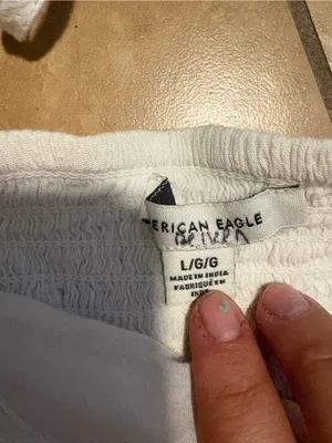 American Eagle Outfitters White Lace Trim Cropped Tank Top thumbnail 2