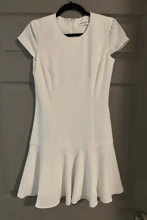 Amanda Uprichard Short Sleeve White Dress Small thumbnail 1