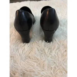 Franco Sarto leather Block Heel Loafers Black Shoes Women's Size 6.5M Euro‎ 37 thumbnail 4