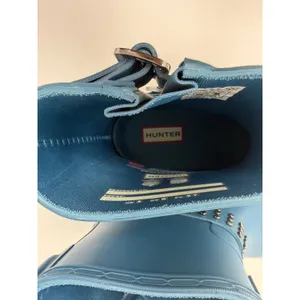 Hunter Refined Stud Biker Rain Boots Matte Blue Ankle Waterproof Studded US 6 thumbnail 9