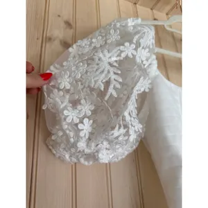 NWT Lulus Charming Potential White Organza Backless Puff Sleeve Mini Dress Sz M thumbnail 4