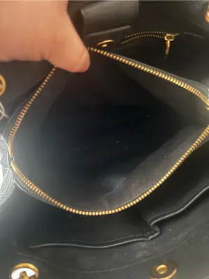 Tory Burch Black Pebbled Leather Chain Handle Tote Bag thumbnail 3
