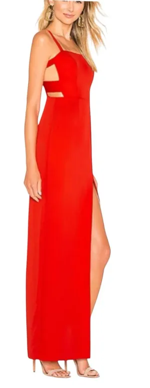 LOVERS + FRIENDS Lacie Cut Out Gown in Red Size S thumbnail 1