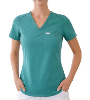 FIGS Technical Collection Scrub Top Teal XXS V-Neck Healthcare thumbnail 1