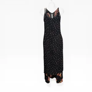 Lori Weidner Evenings Maxi Dress Womens 4 Black Excellent Butterfly Floral 90s‎ thumbnail 4