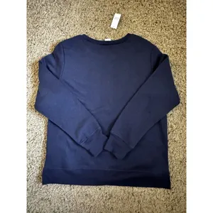 GAP Navy Logo Crew Neck Pullover Sweatshirt Womens Regular S Fleece Long Sleeve thumbnail 2