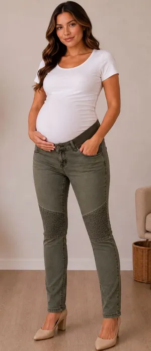 Isabel Maternity by Ingrid & Isabel Olive-Green Jeggings thumbnail 1