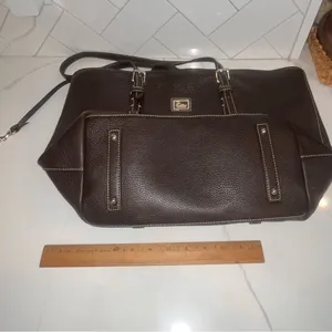 Dooney & Bourke Pebble Grain Tote Brown Leather Shoulder Bag thumbnail 15