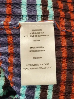 Madden NYC Multicolor Striped Ribbed Knit Crop Top Size Large thumbnail 9