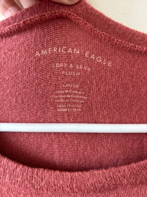 American Eagle Soft & Sexy Pink Plush Long Sleeve Top - Size S - NWOT thumbnail 3