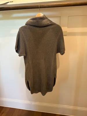 UGG Shelby Gray Waffle Knit Short Sleeve Cowl Neck Tunic Sweater thumbnail 3