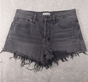 Madewell High-Rise Denim Shorts Faded Black Raw Hem Cut-Offs Size 29‎ thumbnail 1