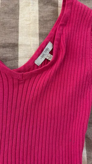 Pink Bodysuit Ribbed  thumbnail 2