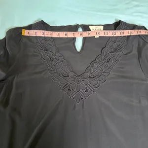 Sézane black Juliette blouse 100% silk US 8 Size M thumbnail 6