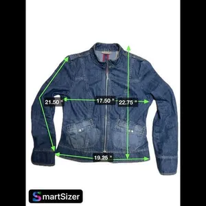 i.e. relaxed Denim Jacket Women's‎ Size M Blue Acid Washed Manderin Collar thumbnail 4