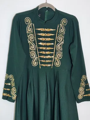 Missvalle Dark Green Modest Formal Dress Beaded Sequin Embroidered Size 38 NWT thumbnail 3