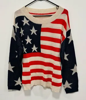 Umgee American flag Patriotic Stars and Stripes Sweater! Size XL! thumbnail 1