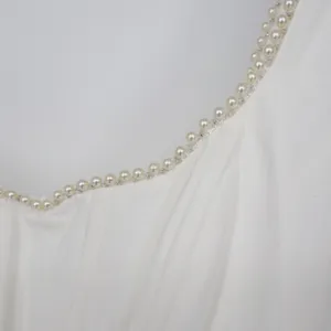Showpo Kaitlyn Mini Dress Ivory Corset Pearl Trim Fit and Flare US 6 thumbnail 4