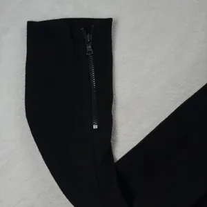 Alice + Olivia‎ Black Lamb Leather wool Combo Drape Front Jacket Blazer XS READ thumbnail 7