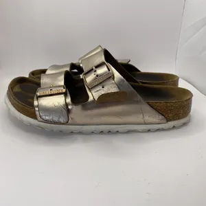 Birkenstock Arizona Sandals Women's Size 37 US‎ 6 Gold Double Strap thumbnail 7