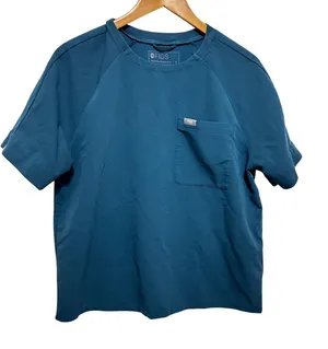 Figs Women Minimalist Professional Scrub Top S Teal Technical Collection Pocket thumbnail 1