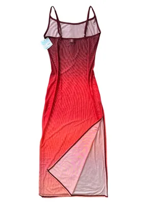 NWT Shade & Shore Red Ombré Cover Up Maxi dress Mesh Size XS thumbnail 10