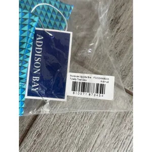 Addison Bay Moravian Sports Bra Teal Geo Longline Active Gym Womens XS NWT thumbnail 4