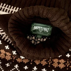 AMERICAN EAGLE‎ Fairisle Snowdrift Turtleneck Sweater Cropped Fair Isle Small thumbnail 10