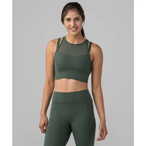 Lululemon Sun Setter Bra Size 6 Dark Forest Green Sports Bra Mesh Workout W2AK1S thumbnail 8