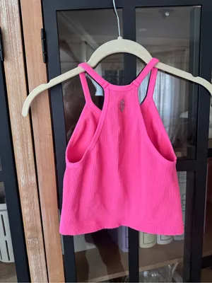 FP Movement Happiness Runs Hot Pink Crop Racerback Ribbed Tank neon XS/S top thumbnail 7