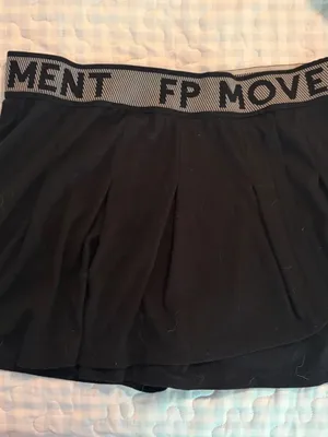 FP Movement by Free People Black Athletic Mini Skort with Logo Waistband thumbnail 1