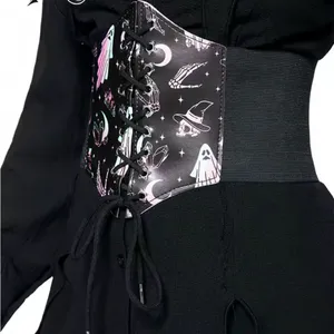 Black Corset with Ghost and Witch Print thumbnail 4